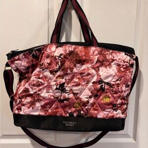 Victoria's Secret Quilted Floral overnight Tote/Duffle